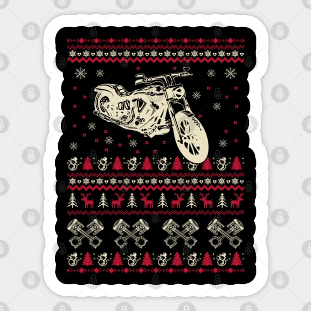 Motorbike Ugly Christmas Sweater Sticker by uglygiftideas